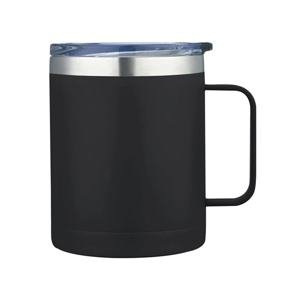 Black color option for Glamping 14 Oz. Double Wall Stainless Mug W/Sliding Lid