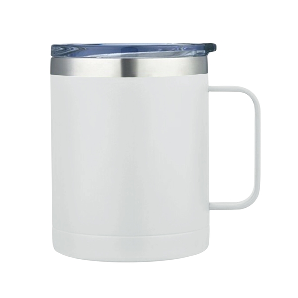 White color option for Glamping 14 Oz. Double Wall Stainless Mug W/Sliding Lid