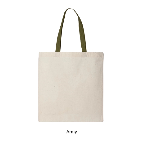Army color option for 6 Oz. 100% Cotton Canvas Tote W/Color Handle