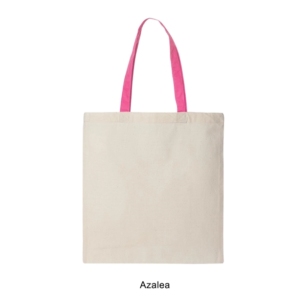 Azalea color option for 6 Oz. 100% Cotton Canvas Tote W/Color Handle