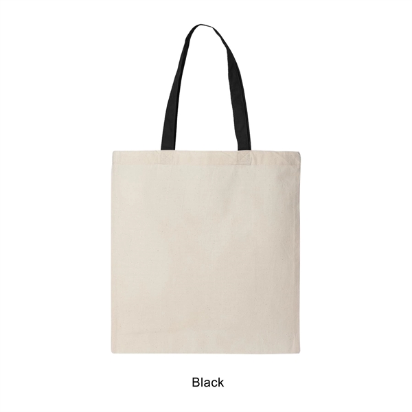 Black color option for 6 Oz. 100% Cotton Canvas Tote W/Color Handle