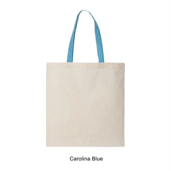Carolina Blue color option for 6 Oz. 100% Cotton Canvas Tote W/Color Handle