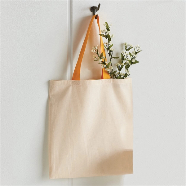 Chocolate color option for 6 Oz. 100% Cotton Canvas Tote W/Color Handle