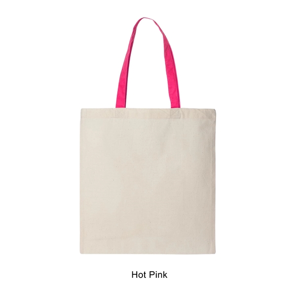 Hot Pink color option for 6 Oz. 100% Cotton Canvas Tote W/Color Handle