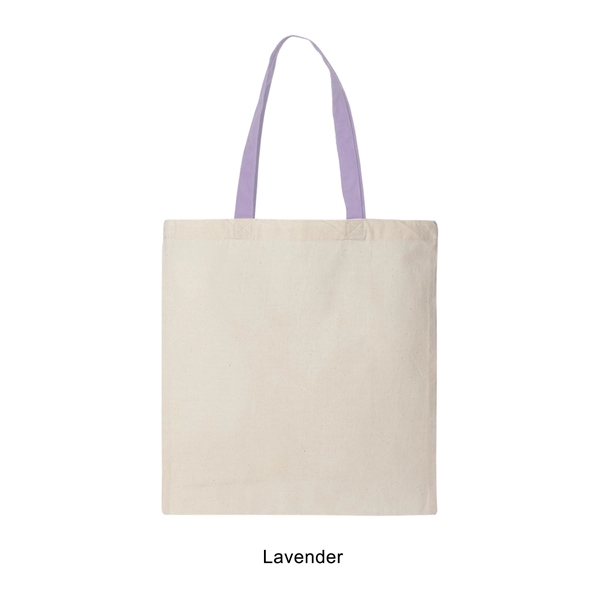 Lavender color option for 6 Oz. 100% Cotton Canvas Tote W/Color Handle