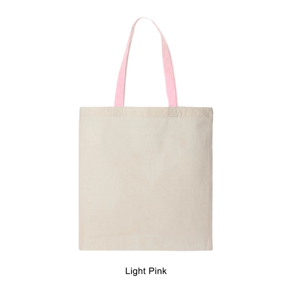 Light Pink color option for 6 Oz. 100% Cotton Canvas Tote W/Color Handle