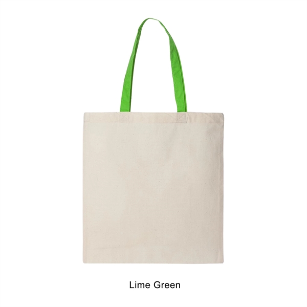 Lime Green color option for 6 Oz. 100% Cotton Canvas Tote W/Color Handle