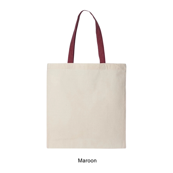 Maroon color option for 6 Oz. 100% Cotton Canvas Tote W/Color Handle