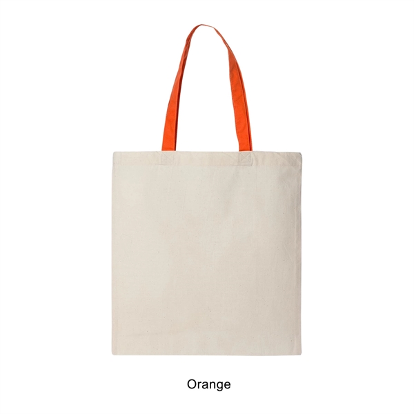 Orange color option for 6 Oz. 100% Cotton Canvas Tote W/Color Handle