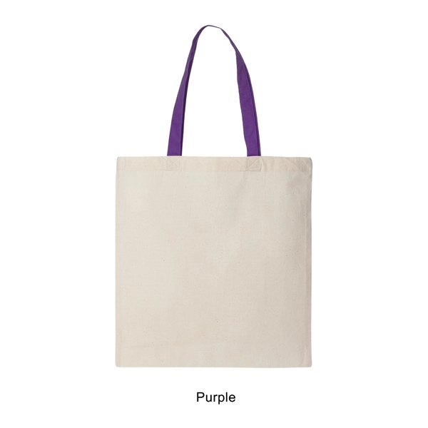 Purple color option for 6 Oz. 100% Cotton Canvas Tote W/Color Handle