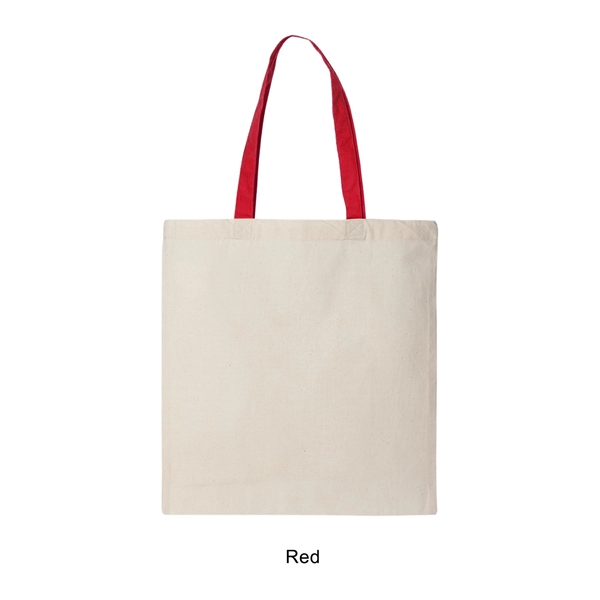 Red color option for 6 Oz. 100% Cotton Canvas Tote W/Color Handle