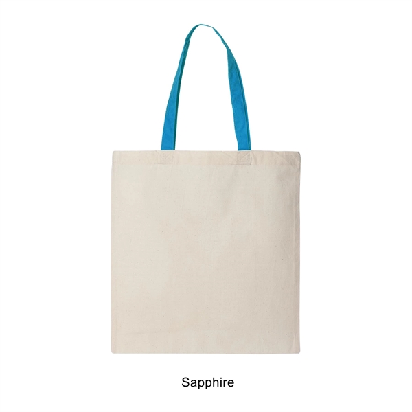 Sapphire color option for 6 Oz. 100% Cotton Canvas Tote W/Color Handle