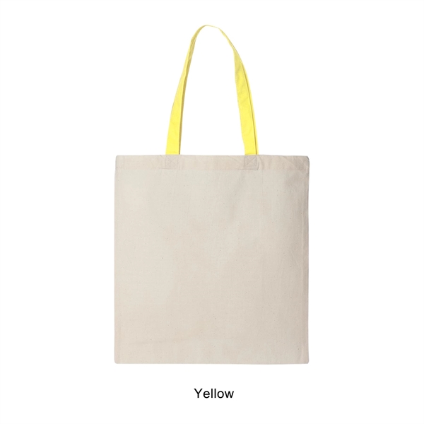 Yellow color option for 6 Oz. 100% Cotton Canvas Tote W/Color Handle
