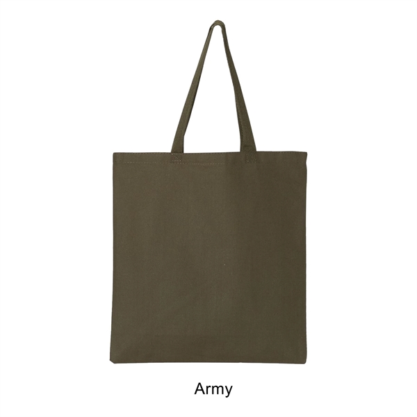 Army color option for 12 Oz. Canvas Promotional Colored Tote Bag