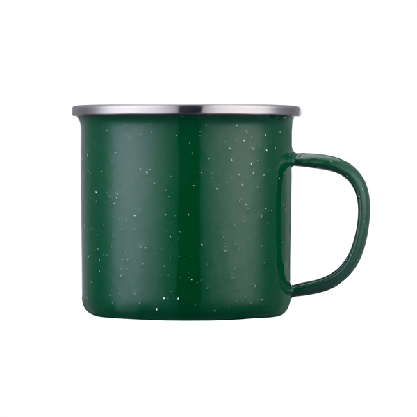 Green color option for 16 Oz. Speckled Campfire Enameled Lined Iron Coffee Mug