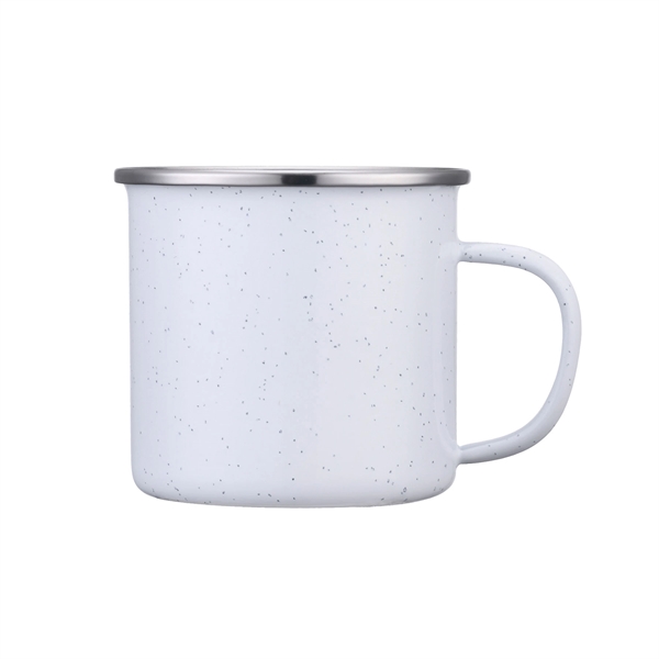 White color option for 16 Oz. Speckled Campfire Enameled Lined Iron Coffee Mug
