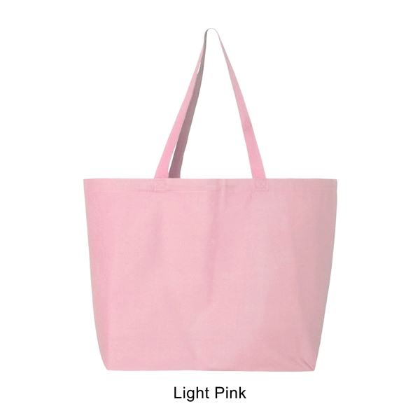 Light Pink color option for 12 Oz. 100% Heavy Cotton 25 L Jumbo Tote Bag