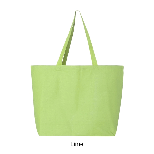Lime Green color option for 12 Oz. 100% Heavy Cotton 25 L Jumbo Tote Bag