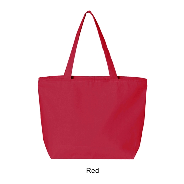 Chocolate color option for 12 Oz. Heavy Cotton 25 L Zippered Tote Bag
