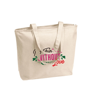Photo of 12 Oz. Natural Heavy Cotton 25 L Zippered Tote Bag