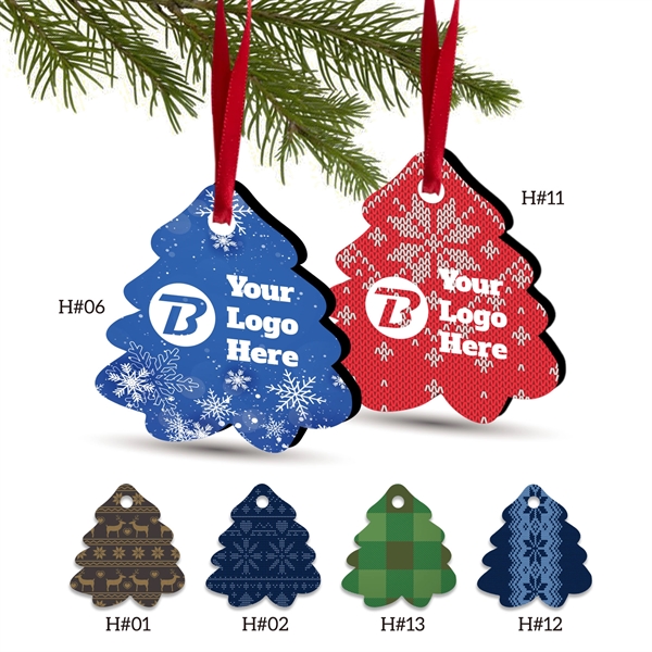 H#01 Red color option for 3" Full Color Christmas Ornament   Tree