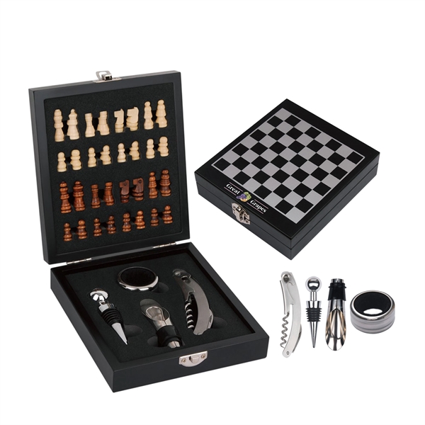 Black color option for Low Moq Chess With 4 Pc Wine Opener & Corkscrew Set