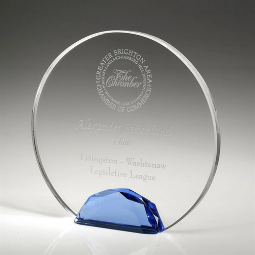 Photo of 6 1/2" Jeweled Halo Crystal Award