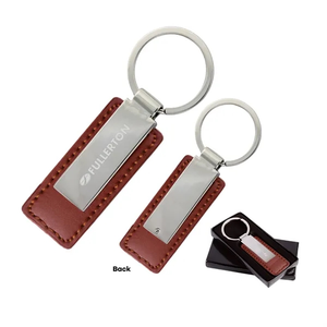 Photo of Leatherette With Rectangular Metal Key Tag