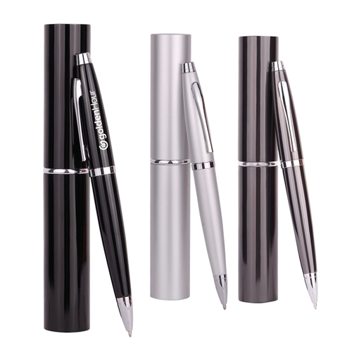 Main photo of Twist Metal Ballpoint Pen W/Matching Case Set