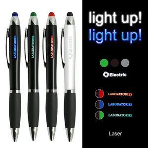 Photo of Curvy Plastic Stylus Pen W/Light Up Engraving