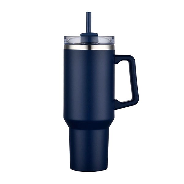 Navy Blue color option for 40 Oz. S/S Travel Mug With Handle & Straw