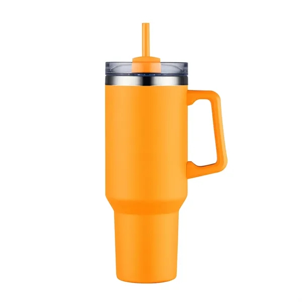 Orange color option for 40 Oz. S/S Travel Mug With Handle & Straw