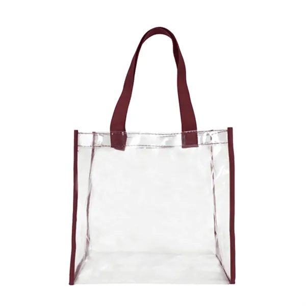 Burgundy color option for Basic Clear Stadium Security Open Tote
