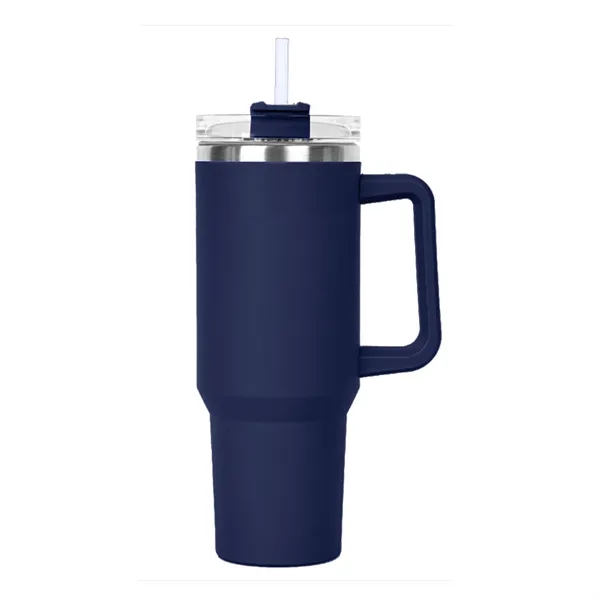 Navy Blue color option for 40 Oz. S/S Travel Handle Mug W/ Twist Closure Straw Lid