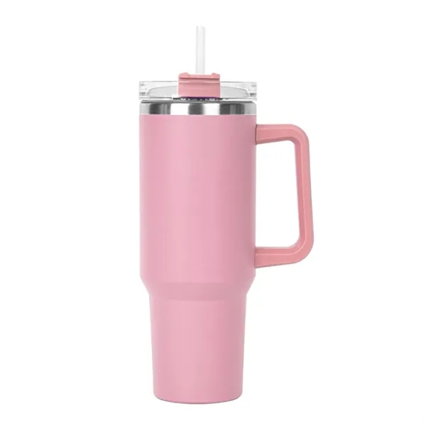 Pink color option for 40 Oz. S/S Travel Handle Mug W/ Twist Closure Straw Lid