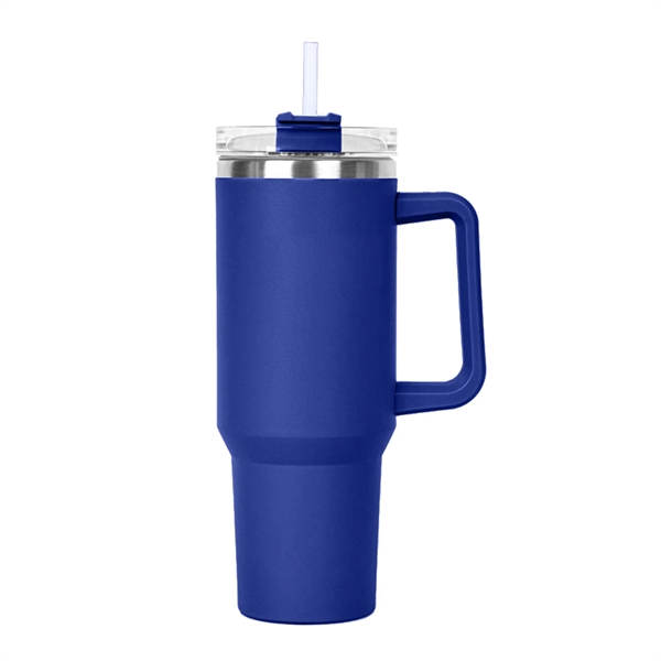 Royal Blue color option for 40 Oz. S/S Travel Handle Mug W/ Twist Closure Straw Lid