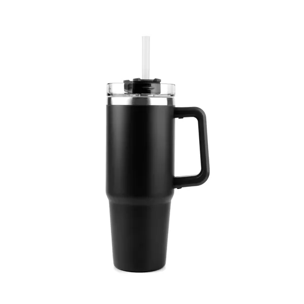 Black color option for 30 Oz. S/S Travel Handle Mug W/ Twist Closure Straw Lid
