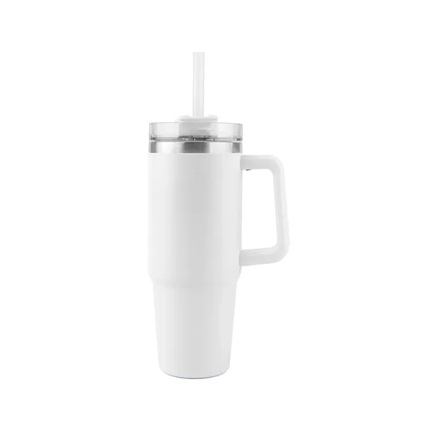 White color option for 30 Oz. S/S Travel Handle Mug W/ Twist Closure Straw Lid