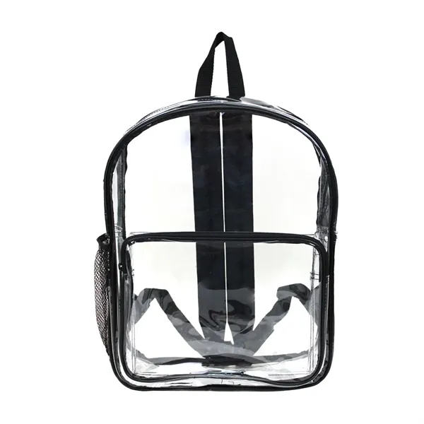 Black color option for 16" Heavy Duty Clear Security Side Mesh Pocket Backpack