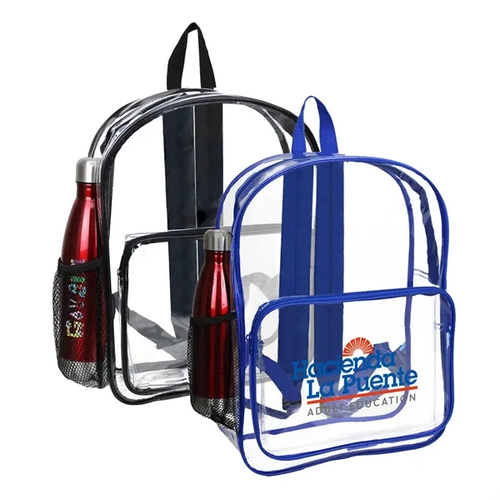 Main photo of 16" Heavy Duty Clear Security Side Mesh Pocket Backpack