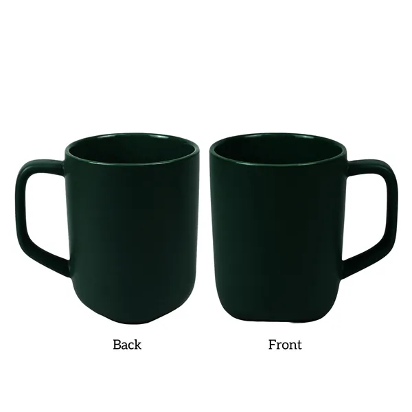 Green color option for 18 Oz. Coffee Triangle Bottom Ceramic Mug W/ Gift Box