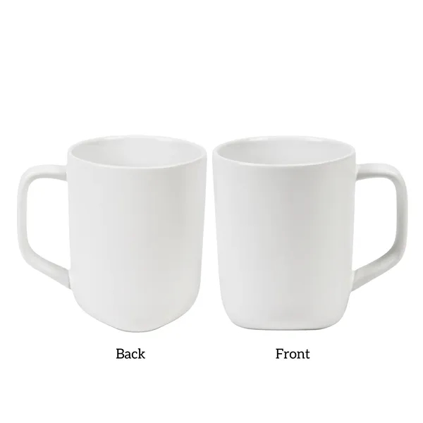 White color option for 18 Oz. Coffee Triangle Bottom Ceramic Mug W/ Gift Box