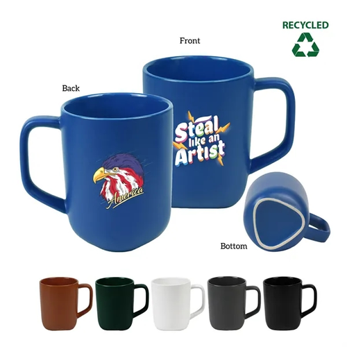 Main photo of 18 Oz. Coffee Triangle Bottom Ceramic Mug W/ Gift Box