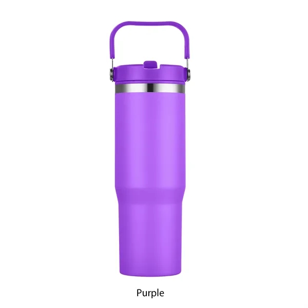 Purple color option for 30 Oz. Double Wall Travel Mug With Straw Lid & Carry Handle