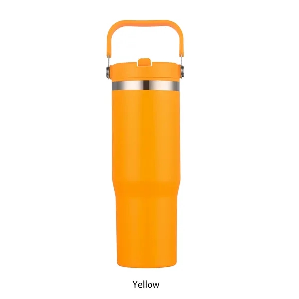 Yellow color option for 30 Oz. Double Wall Travel Mug With Straw Lid & Carry Handle