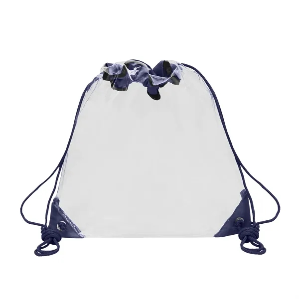 Navy Blue color option for Clear Drawstring Backpack