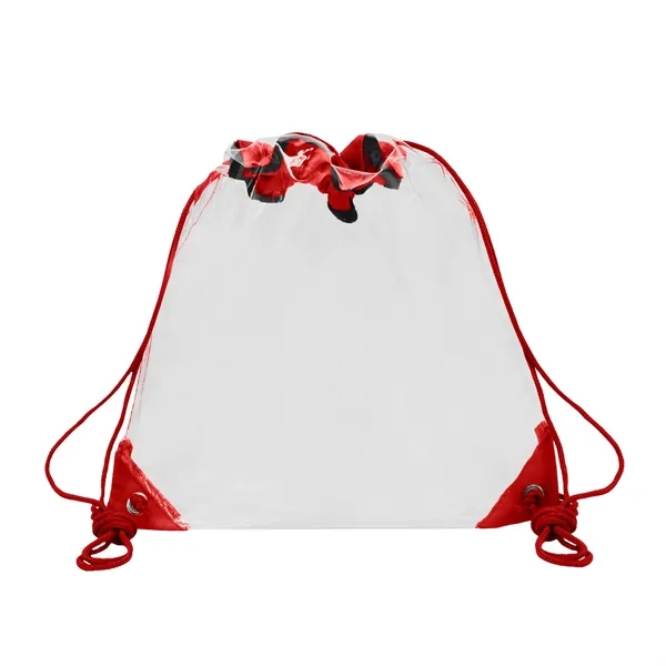 Red color option for Clear Drawstring Backpack