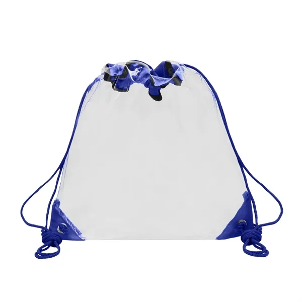 Royal Blue color option for Clear Drawstring Backpack