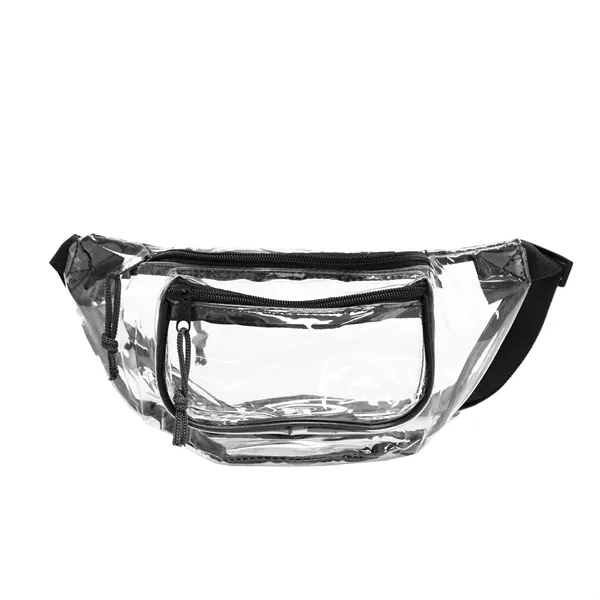 Black color option for 3 Zipper Clear Multi Pockets Fanny Pack