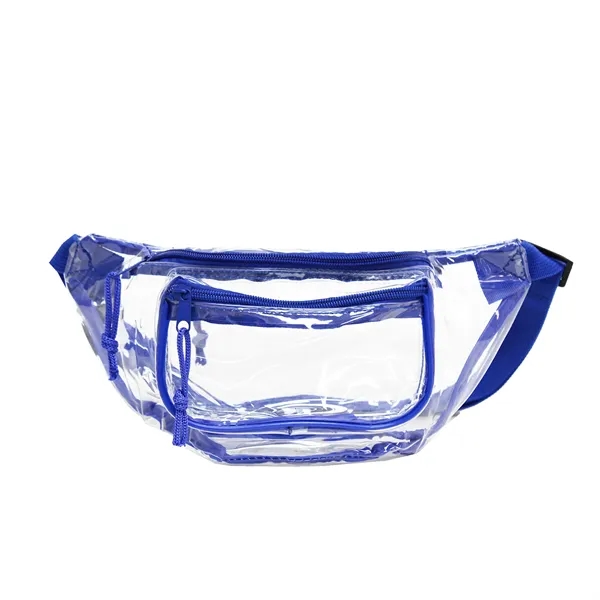 Royal Blue color option for 3 Zipper Clear Multi Pockets Fanny Pack